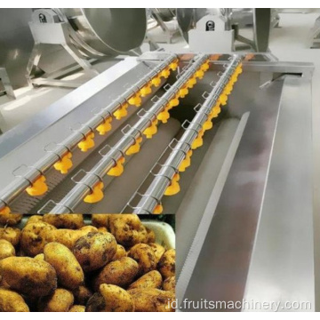 Mesin cuci dan pengupas jalur produksi kentang goreng Prancis